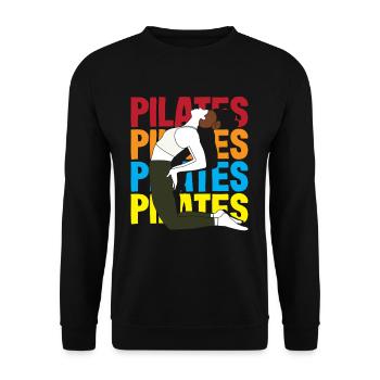 Motif coloré pour les amateurs de Pilates pour votre entraînement - Sweat-shirt Unisexe - noir - Devant - Alina (178cm) & Michal (187cm)