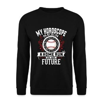 Joueur de baseball drôle Homerun Horoscope - Sweat-shirt Unisexe - noir - Devant - Alina (178cm) & Michal (187cm)