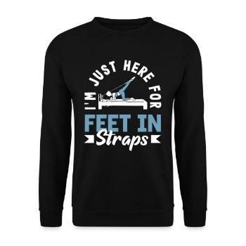 Pilates: Just Here For Feet In Straps - Unisex Pullover - Schwarz - Vorne - Alina (178cm) & Michal (187cm)