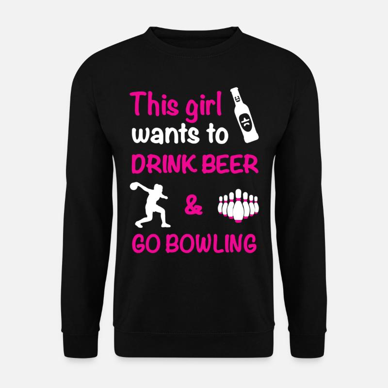 Bowling Beer Drinking - Unisex Sweatshirt - black