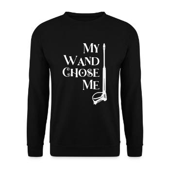 Hochdruckreiniger Zauberstab My Wand Chose Me - Unisex Pullover - Schwarz - Vorne - Alina (178cm) & Michal (187cm)