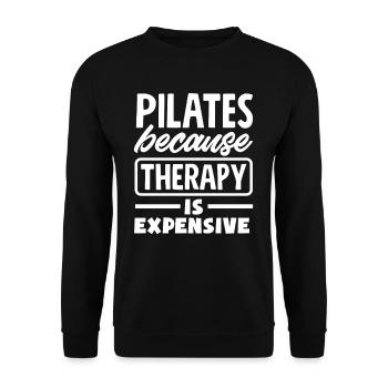 Pilates parce que la thérapie coûte cher - Sweat-shirt Unisexe - noir - Devant - Alina (178cm) & Michal (187cm)