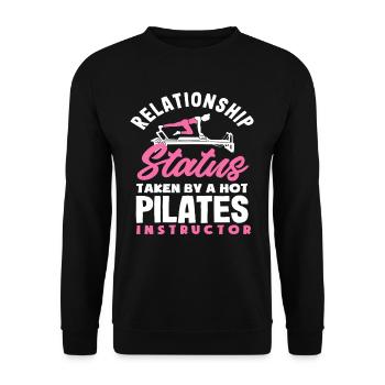 Pilates Relationship Status Hot Instructor - Unisex Sweatshirt - black - Front - Alina (178cm) & Michal (187cm)