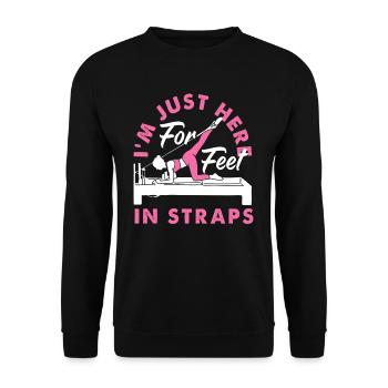 Pilates Je suis juste là pour les pieds dans les sangles - Sweat-shirt Unisexe - noir - Devant - Alina (178cm) & Michal (187cm)