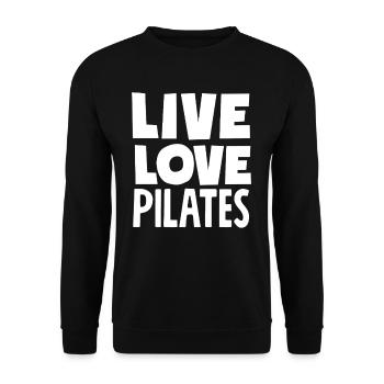 Pilates Life Love Balance - Unisex Sweatshirt - black - Front - Alina (178cm) & Michal (187cm)