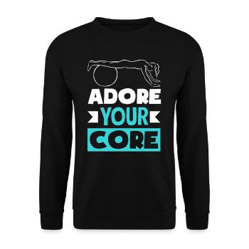 Le Pilates adore votre motivation de base - Sweat-shirt Unisexe - noir - Devant - Alina (178cm) & Michal (187cm)