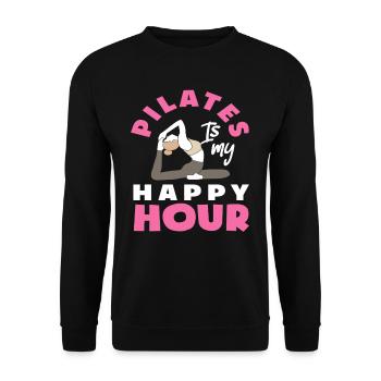 Pilates is my happy hour - Unisex Sweatshirt - black - Front - Alina (178cm) & Michal (187cm)