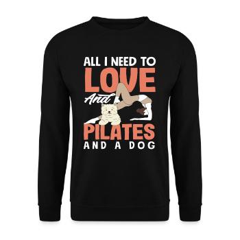 Pilates and a dog Everything I love - Unisex Sweatshirt - black - Front - Alina (178cm) & Michal (187cm)