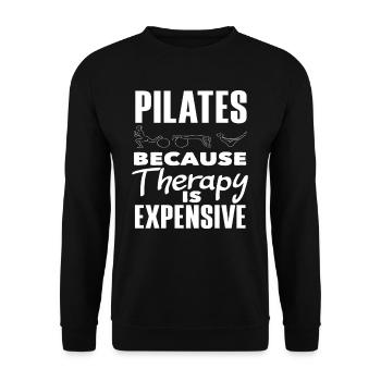 Pilates parce que la thérapie coûte cher - Sweat-shirt Unisexe - noir - Devant - Alina (178cm) & Michal (187cm)