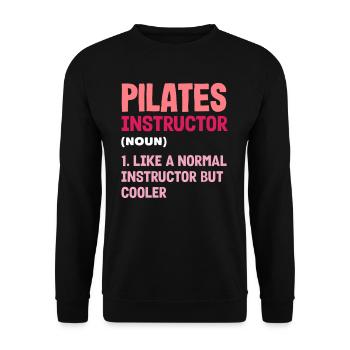 Pilates Trainer Definition Lustig Cooler - Unisex Pullover - Schwarz - Vorne - Alina (178cm) & Michal (187cm)
