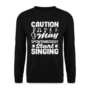 Musicals Vorsicht Liebhaber Startet Singen - Unisex Pullover - Schwarz - Vorne - Alina (178cm) & Michal (187cm)