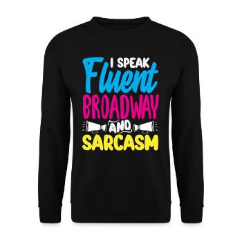 Musical Liebhaber: Ich Spreche Broadway - Unisex Pullover - Schwarz - Vorne - Alina (178cm) & Michal (187cm)