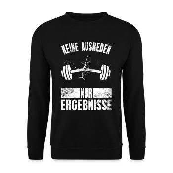Pas d’excuses, seulement des résultats Tenue de fitness - Sweat-shirt Unisexe - noir - Devant - Alina (178cm) & Michal (187cm)