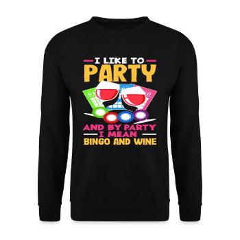 Bingo Player Party avec Bingo et vin - Sweat-shirt Unisexe - noir - Devant - Alina (178cm) & Michal (187cm)