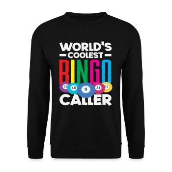 Bingo Spieler Weltbester Ansager - Unisex Pullover - Schwarz - Vorne - Alina (178cm) & Michal (187cm)