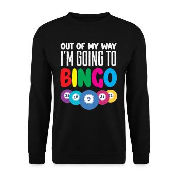 Bingo Out the Way Je vais au bingo - Sweat-shirt Unisexe - noir - Devant - Alina (178cm) & Michal (187cm)