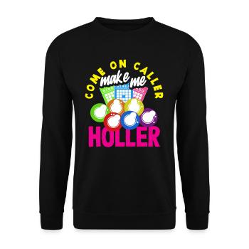 Joueurs de bingo Venez m’appeler - Sweat-shirt Unisexe - noir - Devant - Alina (178cm) & Michal (187cm)
