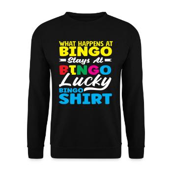 Joueurs de bingo Que se passe-t-il au bingo ? - Sweat-shirt Unisexe - noir - Devant - Alina (178cm) & Michal (187cm)