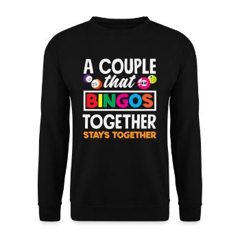 A couple playing bingo together - Unisex Sweatshirt - black - Front - Alina (178cm) & Michal (187cm)