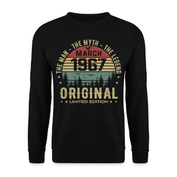 Gift for the 58th Anniversary Original March 1967 - Unisex Sweatshirt - black - Front - Alina (178cm) & Michal (187cm)