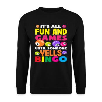 Bingo player fun and play until someone calls bingo - Unisex Sweatshirt - black - Front - Alina (178cm) & Michal (187cm)