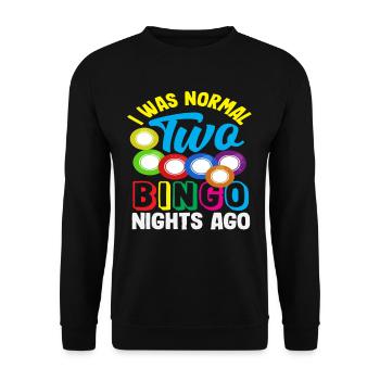 Bingo Player Two Nights Ago Normal - Unisex Sweatshirt - black - Front - Alina (178cm) & Michal (187cm)