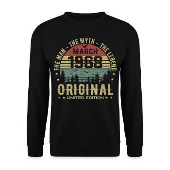 Gift for the 57th Anniversary Original March 1968 - Unisex Sweatshirt - black - Front - Alina (178cm) & Michal (187cm)