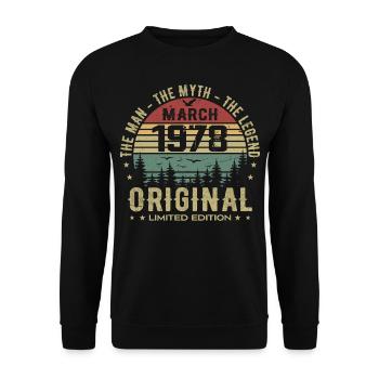 Gift for the 47th Anniversary Original March 1978 - Unisex Sweatshirt - black - Front - Alina (178cm) & Michal (187cm)