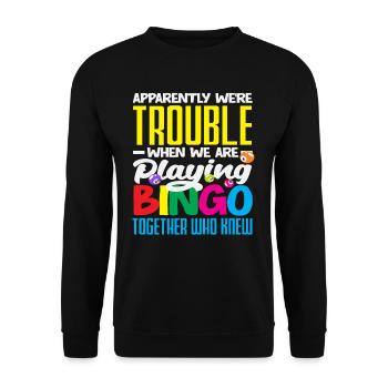 Bingo Spieler Spaß Wenn Wir Bingo Spielen - Unisex Pullover - Schwarz - Vorne - Alina (178cm) & Michal (187cm)