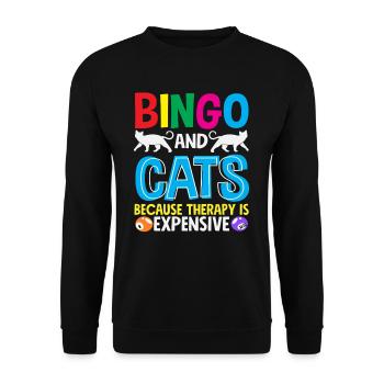 Les joueurs de bingo et les chats parce que la thérapie coûte cher - Sweat-shirt Unisexe - noir - Devant - Alina (178cm) & Michal (187cm)