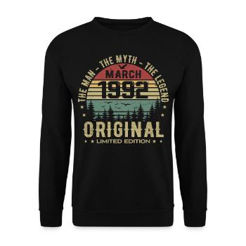 Gift for the 33rd Anniversary Original March 1992 - Unisex Sweatshirt - black - Front - Alina (178cm) & Michal (187cm)