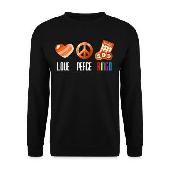 Love Peace Bingo for Bingo Players - Unisex Sweatshirt - black - Front - Alina (178cm) & Michal (187cm)