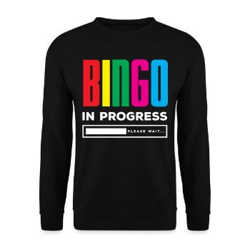 Bingo in progress Please wait Progress - Unisex Sweatshirt - black - Front - Alina (178cm) & Michal (187cm)
