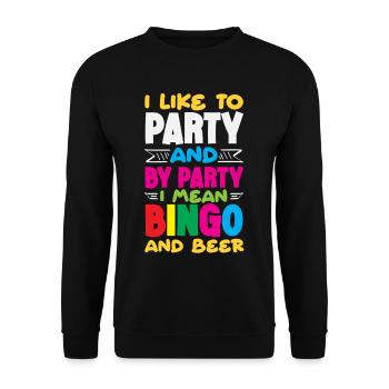 Ich Feier Und Mit Bingo Und Bier - Unisex Pullover - Schwarz - Vorne - Alina (178cm) & Michal (187cm)