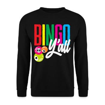 Bingo Y'all Farbenfrohes Bingo Erlebnis - Unisex Pullover - Schwarz - Vorne - Alina (178cm) & Michal (187cm)