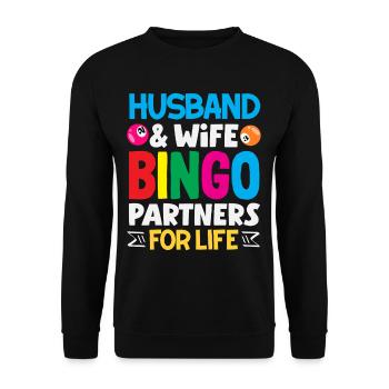 Bingo Partenaire Pour La Vie Mari Et Femme - Sweat-shirt Unisexe - noir - Devant - Alina (178cm) & Michal (187cm)