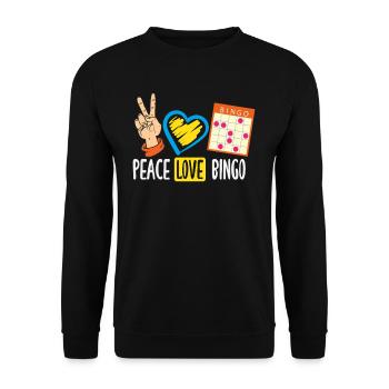 Paix Amour Bingo Fans Bonheur - Sweat-shirt Unisexe - noir - Devant - Alina (178cm) & Michal (187cm)