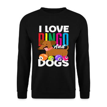 J’adore le bingo et les chiens - Sweat-shirt Unisexe - noir - Devant - Alina (178cm) & Michal (187cm)