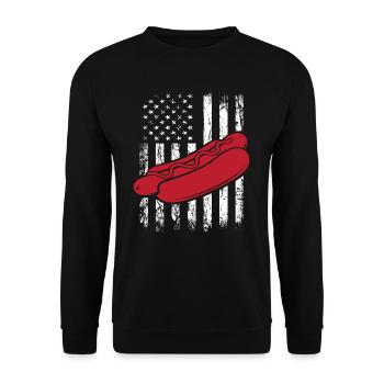 Hot Dog Lover American Scene - Unisex Sweatshirt - black - Front - Alina (178cm) & Michal (187cm)