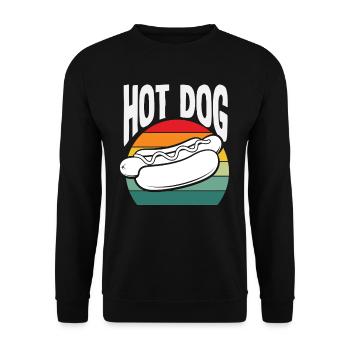 Hot Dog Lover Retro Style - Unisex Sweatshirt - black - Front - Alina (178cm) & Michal (187cm)