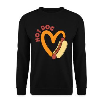 Conception de coeur d’amateur de hot-dog - Sweat-shirt Unisexe - noir - Devant - Alina (178cm) & Michal (187cm)
