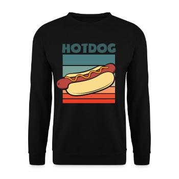 Amateur de hot-dogs design rétro - Sweat-shirt Unisexe - noir - Devant - Alina (178cm) & Michal (187cm)