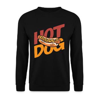 Amateur de hot-dog Hot Dog Fun Design - Sweat-shirt Unisexe - noir - Devant - Alina (178cm) & Michal (187cm)