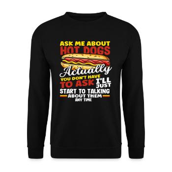 Ask me about hot dog lovers anytime - Unisex Sweatshirt - black - Front - Alina (178cm) & Michal (187cm)