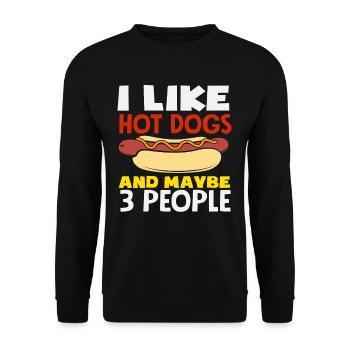 Amateur de hot-dogs J’aime les hot-dogs et peut-être - Sweat-shirt Unisexe - noir - Devant - Alina (178cm) & Michal (187cm)