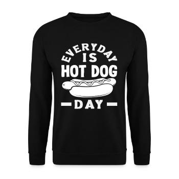 Every day is Hot Dog Lover Day - Unisex Sweatshirt - black - Front - Alina (178cm) & Michal (187cm)