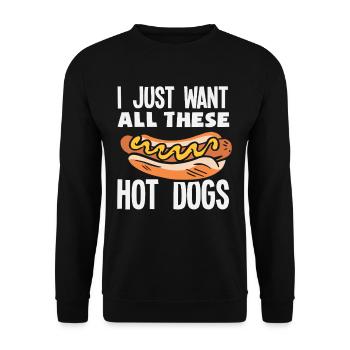 Je veux tous ces hot-dogs pour les amateurs de hot-dogs - Sweat-shirt Unisexe - noir - Devant - Alina (178cm) & Michal (187cm)