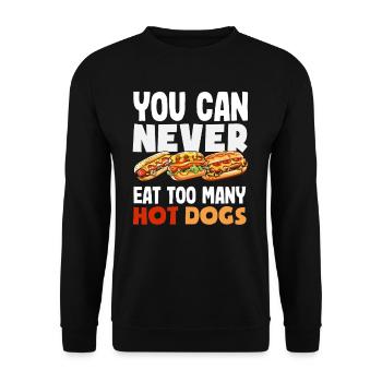 Amateur de hot-dogs, on ne mange jamais assez - Sweat-shirt Unisexe - noir - Devant - Alina (178cm) & Michal (187cm)