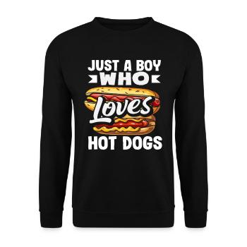 A Boy Who Loves Hot Dogs - Unisex Sweatshirt - black - Front - Alina (178cm) & Michal (187cm)