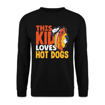 Cet enfant adore les hot-dogs pour les amateurs de hot-dogs - Sweat-shirt Unisexe - noir - Devant - Alina (178cm) & Michal (187cm)